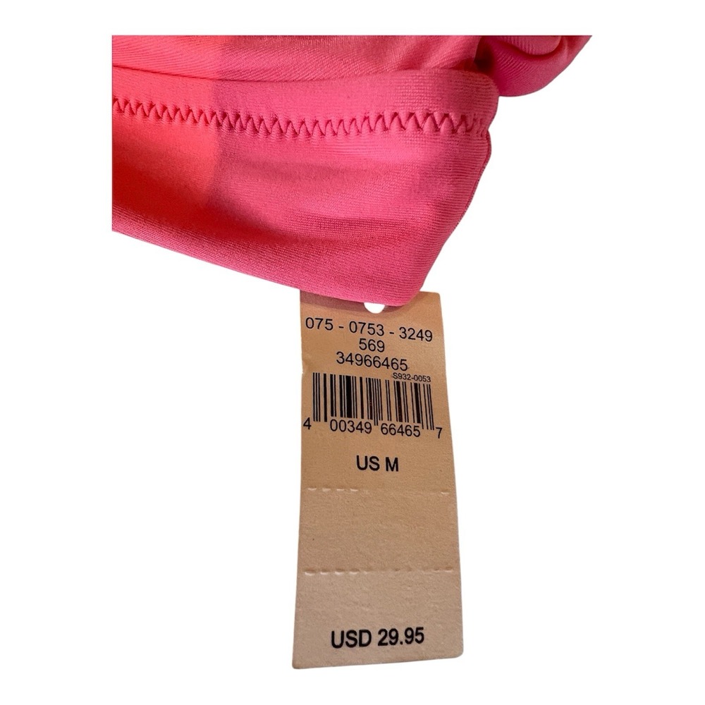 NWT Aerie Scoop Bikini Top Size M Solid Coral Wide Straps Low Back MSRP $30 - Picture 5 of 9